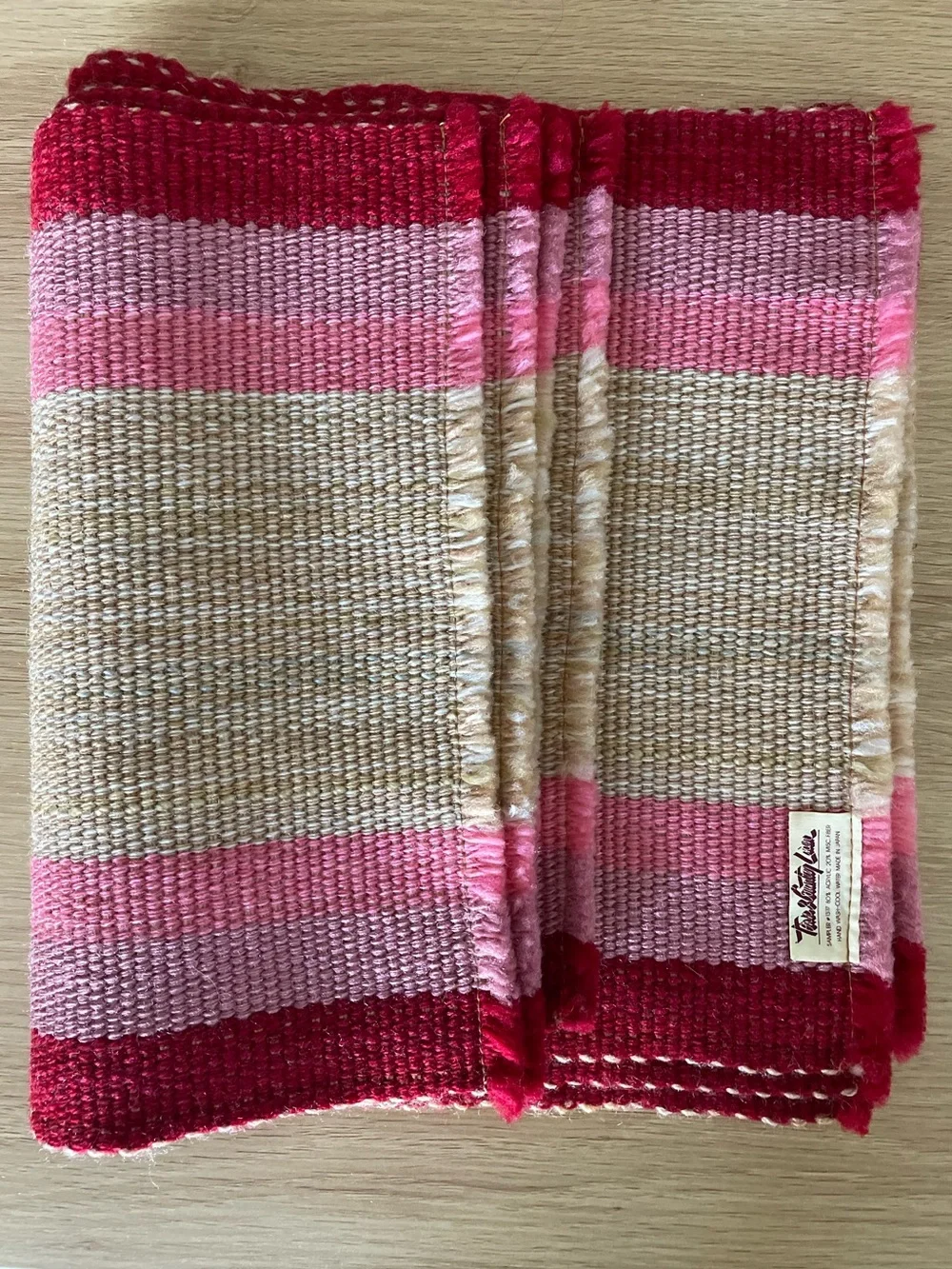 Vintage Town & Country Placemats Multicolor Woven Boho Cottage Set of 4